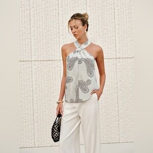 Elegant Paisley Halter Top M cc11